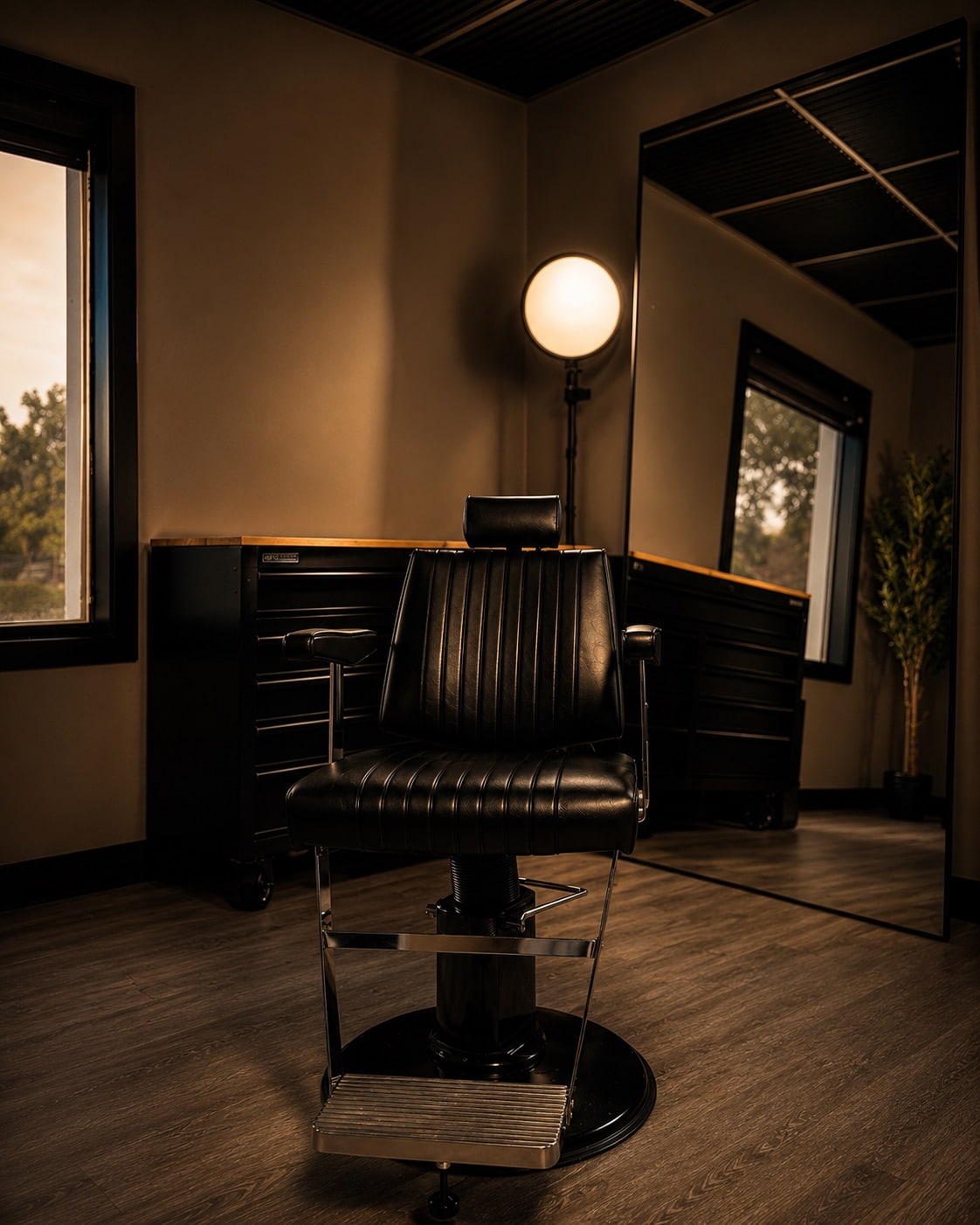 Still Standing Studios barber shop interior in Bloomington IL