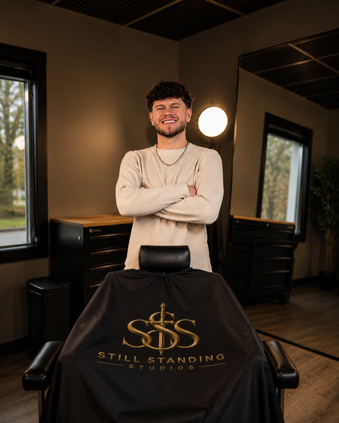 Larry Walker, owner and barber at Still Standing Studios in Bloomington IL
